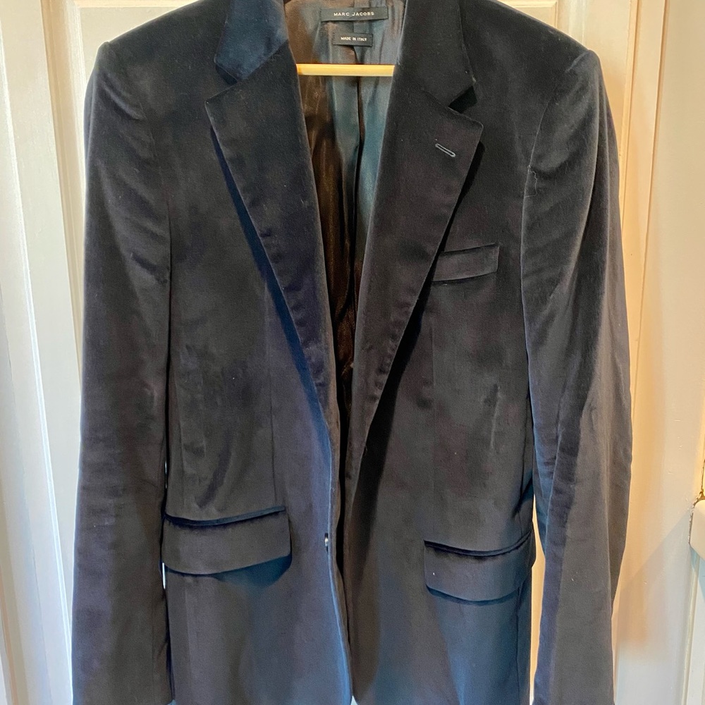Marc Jacobs Mens Midnight Blue Velvet Suit - Picture 2 of 7
